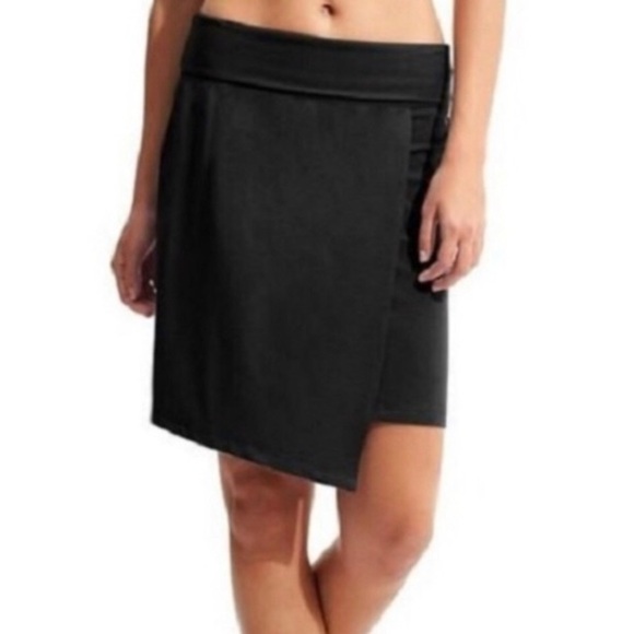 Athleta black fold over faux wrap skirt size XS - Picture 1 of 6